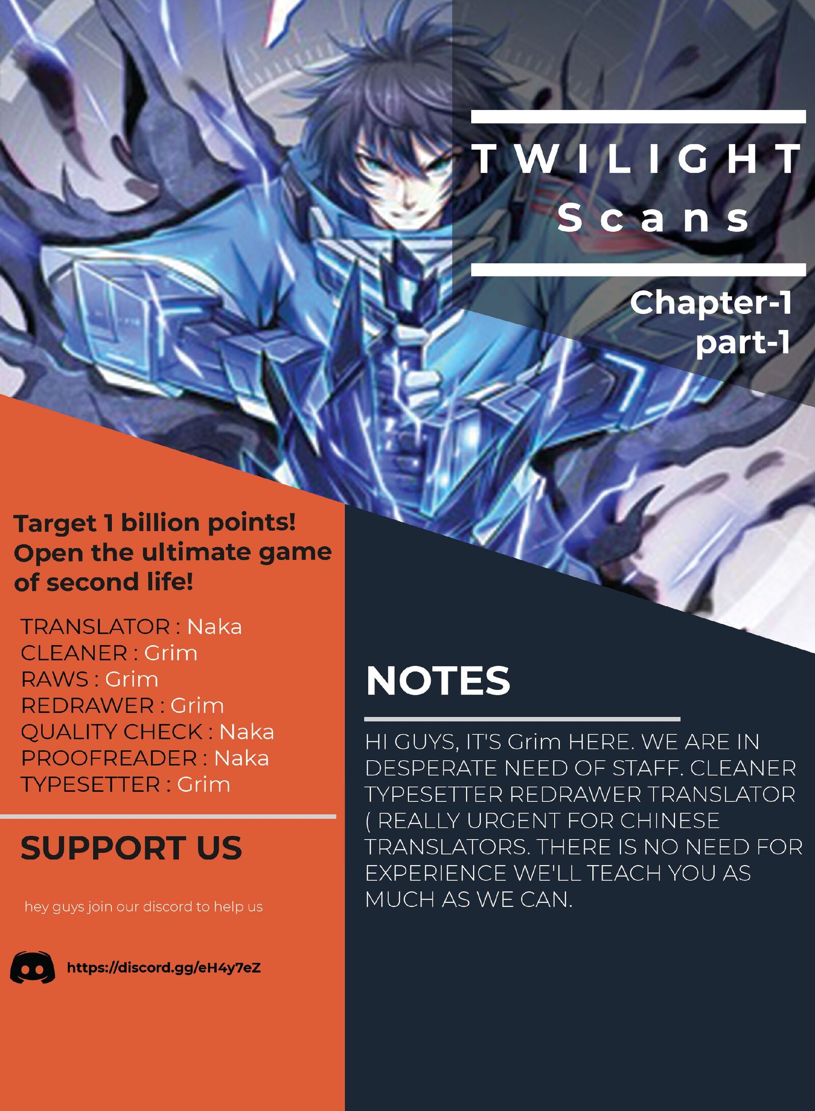 Target 1 Billion Points! Open The Ultimate Game Of Second Life! Chapter 1.1 page 0